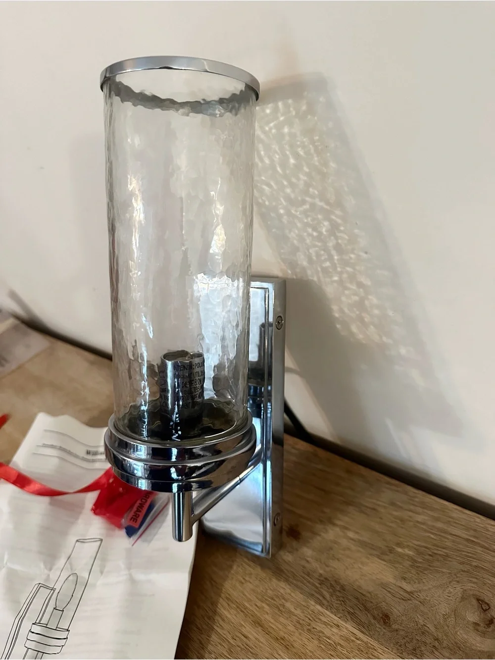 Pottery Barn Frey Sconce, Chrome, Single Tube Wall Sconce